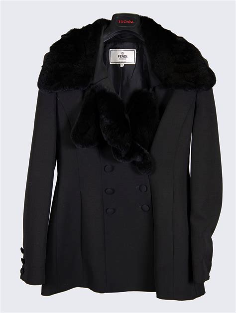 fendi black wool jacket